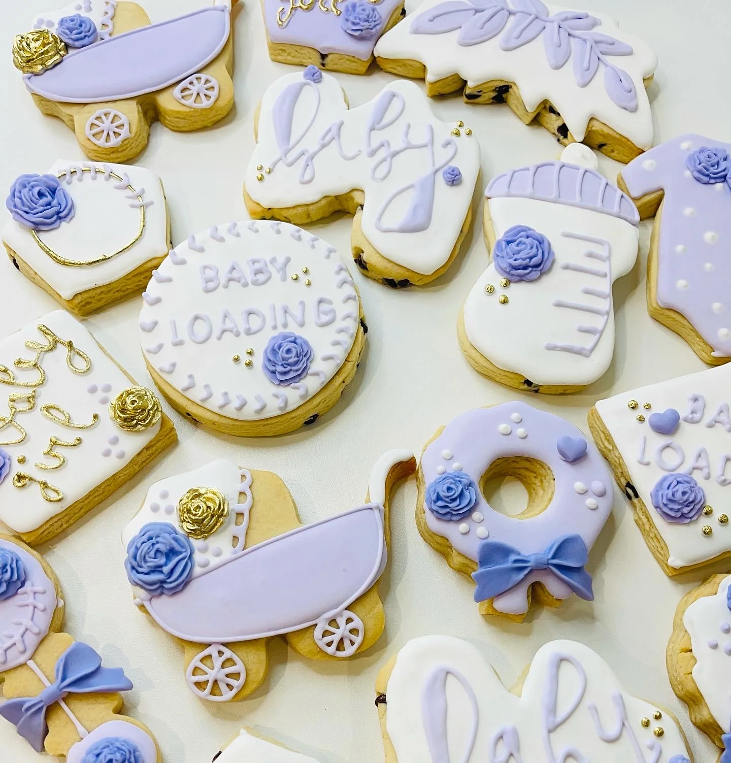 Lavender Baby Shower Favors, Purple Floral Baby Girl Cookie Favors - Image 3